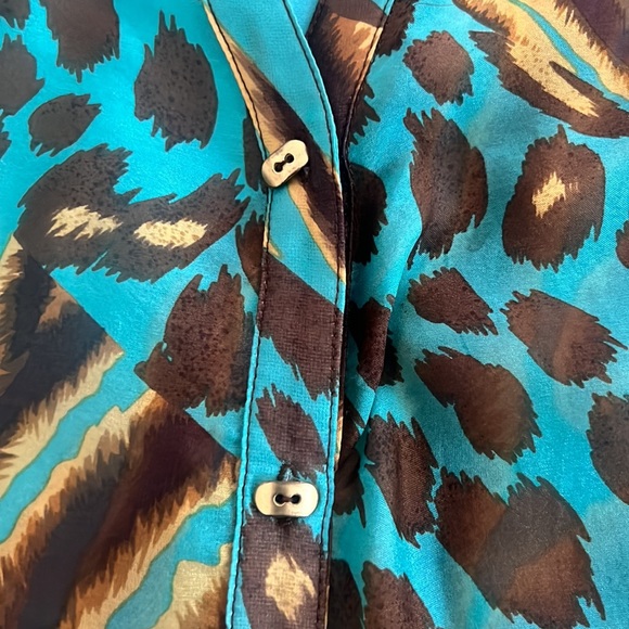 Alberto Makali turquoises and leopard tunic - Picture 4 of 4